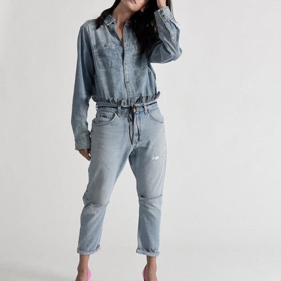 NWT One Teaspoon Unique Vintage Le Saints Oversized Crop Jeans Size XS - Picture 3 of 10